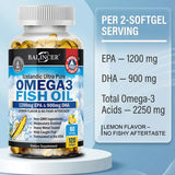Strength Omega 3 Fish Oil 2250mg bottle with nutritional facts