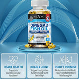 Strength Omega 3 Fish Oil 2250mg, Wild Caught bottle with health benefits below